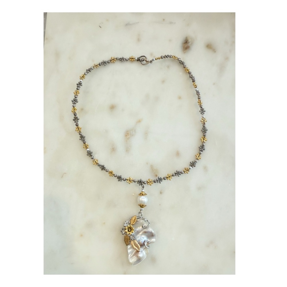 Konstantino sterling silver and 18-karat gold necklace